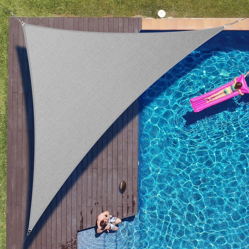 ColourTree 20' x 20' x 28.3' Grey Right Triangle CTAPRT20 Sun Shade Sail Canopy Mesh Fabric UV Block UPF50 - Commercial Heavy Duty - 190 GSM - 3 Years Warranty (We Make Custom Size)